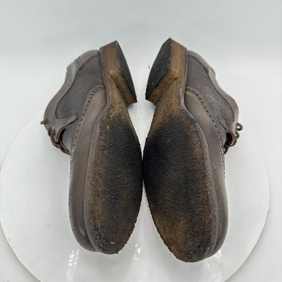 John Varvatos Men Size 9.5M Brown Distressed Leather Brogue Wingtip Derby Shoes - Picture 7 of 11